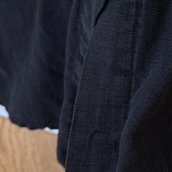 Vintage Linen Black Shirt with Shell Buttons - Picture 6 of 6